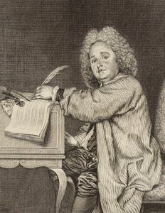 Retrato do compositor Jean-Féry Rebel 1666-1747, depois de 1718. de Jean Moyreau