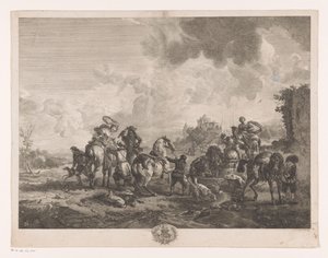 Festa de caça em repouso perto de uma fonte
La Fontaine de Venus
Impressões após pinturas de Philips Wouwerman (título da série)
Oeuvres de Ph.pe Wouwermans Hollandois (título da série) de Jean Moyreau