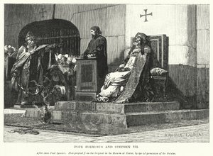 Papa Formoso e Estêvão VII (gravura) de Jean Paul (after) Laurens