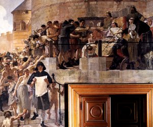 Luís VI da França concedendo aos cidadãos de Paris sua primeira carta, século XII c1858-1921 de Jean Paul Laurens
