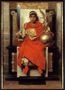 O Baixo Império: Flavius Honorius (384-423). Pintura do primeiro imperador do Ocidente (395-423), criança. Pintura de Jean Paul Laurens (1838-1921)
