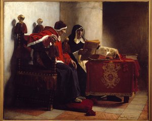 O Papa e o Inquisidor também disseram "Sisto IV (1471-1484) e Tomás de Torquemada (1420-1498)". Pintura de Jean Paul Laurens (1838-1921)
