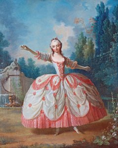 Retrato de Barbara Campanini (1721-1799), conhecida como La Barbarina (La Barberina) - Pintura de Jean Philippe Delaroche (1710-1767) - 1721 - Óleo sobre madeira - 68,5x56,5 - Coleção Particular de Jean Philippe de La Roche
