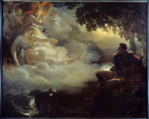 Alegoria do estado da França antes do regresso de Napoleão Bonaparte (1769-1821) da campanha (expedição) do Egipto (1798-1801) Pintura de Jean Pierre Franque (1774-1860) Sol do século XIX. 2,61 x 3,26 m