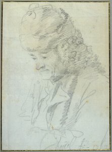 Voltaire (1694-1778) na velhice, 1769 (crayon no papel)