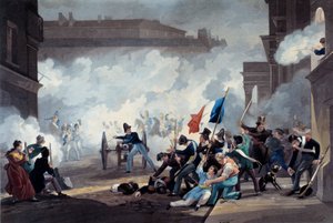 Revolução de 1830: Um estudante da Ecole Polytechnique apreendeu um canhão durante a captura do Palais-Royal em 28 de julho.