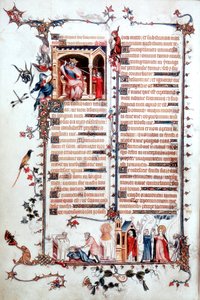 Página do Breviário de Belleville 1323-1326 de Jean Pucelle