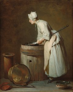 A empregada de cozinha, c. 1738. de Jean-Baptiste Simeon Chardin