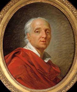Siecle des Lumieres: "Retrato de Denis Diderot (1713-1784), escritor e filósofo" Pintura de Jean Simon Berthelemy (1743-1811) 1784 Dim. 0,55 x 0,46 m. Paris, Musee Carnavalet