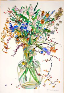 Alstroemeria, Statice, Calêndula da Honestidade, Folhas secas, Bagas
