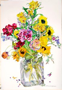 Girassóis, Godetia, Alstroemeria, Ranunculus