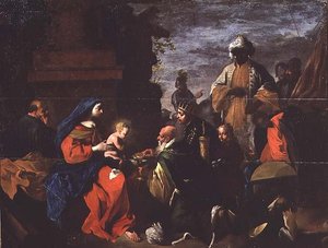 A Adoração dos Reis Magos, c.1640-45 (óleo sobre painel)