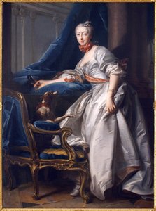 Retrato de Marie Anne de Montboisier Beaufort Canillac, Marquise de Caumont. Pintura por Jean Valade (1709-1787), Oil On Canvas