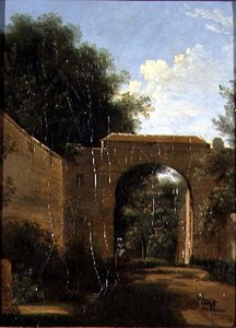 Um Jardim Murado (óleo sobre tela) de Jean Victor Bertin