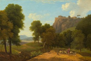 Pastor com seu rebanho, c. 1820. de Jean Victor Bertin