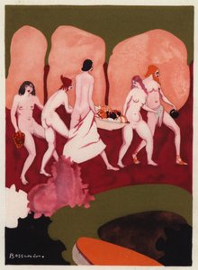 Os Livros de Amor de Ovídio: Cativos no teu comboio, jovens e donzelas seguirão (litografia a cores) de Jean de Bosschere