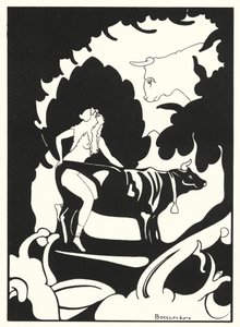 Os livros de amor de Ovídio: Enganado pela imagem de uma vaca (litografia a cores) de Jean de Bosschere