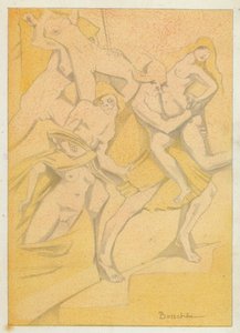 Os livros de amor de Ovídio: Apesar disso, os romanos levam as mulheres (litografia a cores) de Jean de Bosschere
