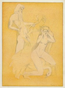 Os livros de amor de Ovídio: A bela Leda, que o divino adúltero seduziu (litografia a cores)