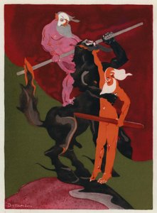 Os livros de amor de Ovídio: A feroz Lapithae e a monstruosa raça dos Centauros (litografia a cores)