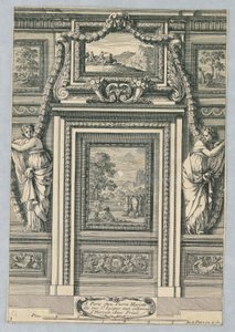 Design para porta, de "Placarts Out Ornemens" de Jean le Pautre