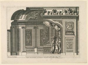 Projeto para uma alcova francesa, de "Alcoves à le Francoise" de Jean le Pautre