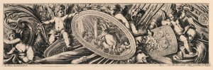Frieze: Troféus de Armas e Putti de Jean le Pautre