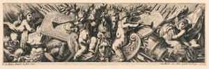 Frieze: Troféus de Armas e Putti de Jean le Pautre
