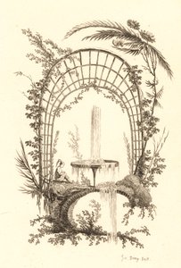 Fonte sob pérgola