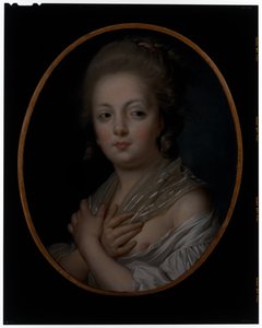 Uma jovem mulher na sua casa de banho de Jeanne Philiberte Ledoux