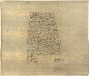 Mapa de base do Alabama. LOC 2005625108 de Jedediah Hotchkiss