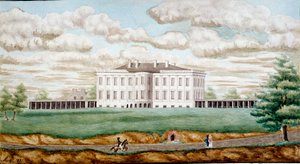 A Casa Branca em Washington Pintura de Jefferson Vail (1743-1826) 1821 Blerancourt, Musee Franco Americano de Jefferson Vail