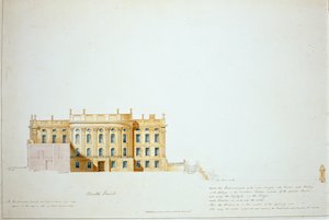 Design para a Elevação Norte, Chatsworth House (aguarela sobre papel)