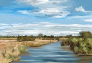 Paisagem tranquila junto ao rio de Jenna Alheit