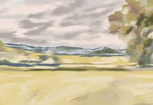 Paisagem de encostas ondulantes