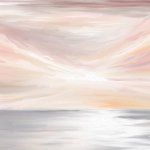 Vista serena do oceano em tons pastel de Jenna Alheit