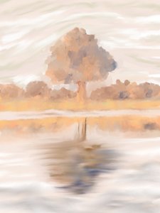 Reflexão tranquila de outono