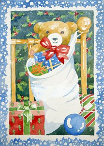 Meia de Natal, 2011 (aguarela) de Jennifer Abbott