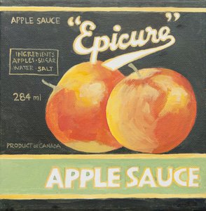 Rótulo da lata de molho de maçã Epicure (acrílico) de Jennifer Abbott