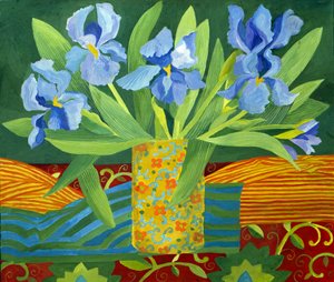 Iris, 2014 (acrílico sobre tela) de Jennifer Abbott