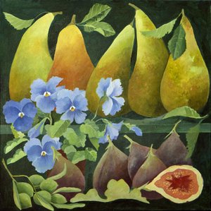 Frutos mistos, 2013 (acrílico sobre tela) de Jennifer Abbott