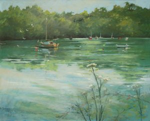 Salcombe Batson Creek (óleo sobre tela) de Jennifer Wright