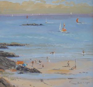 Salcombe Millbay Morning (óleo sobre tela) de Jennifer Wright