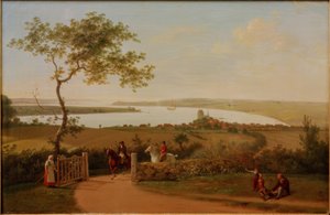 Vista sobre o Cinturãozinho a partir de uma colina perto de Middelfart de Jens Juel