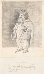 O anão romano Francesco Ravai, chamado Bajocco. Figura completa, perfil de três quartos à esquerda de Jens Juel