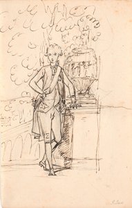 Estudo de composição para um retrato de corpo inteiro de Frederik VI como jovem príncipe herdeiro de Jens Juel