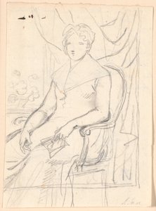 Rascunho de composição para o retrato da Condessa Anna Joachima Danneskiol-Laurvigen, née Ahlefeldt, em seu 74º ano de Jens Juel