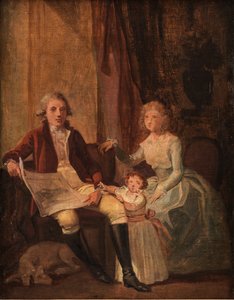 Peder Anker com a esposa e a filha de Jens Juel