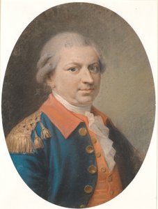 Retrato do capataz de fábrica e capitão comandante Henrik Gerner. Oval, perfil de três quartos para a direita de Jens Juel