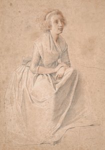 Rosine Juel, nascida Dørschel; estudo para retrato duplo de Juel e sua esposa no cavalete de Jens Juel